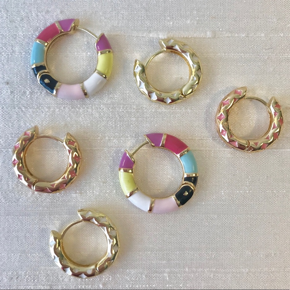 🍭Candy Colored Enamel Hoops🍭 - Picture 2 of 8